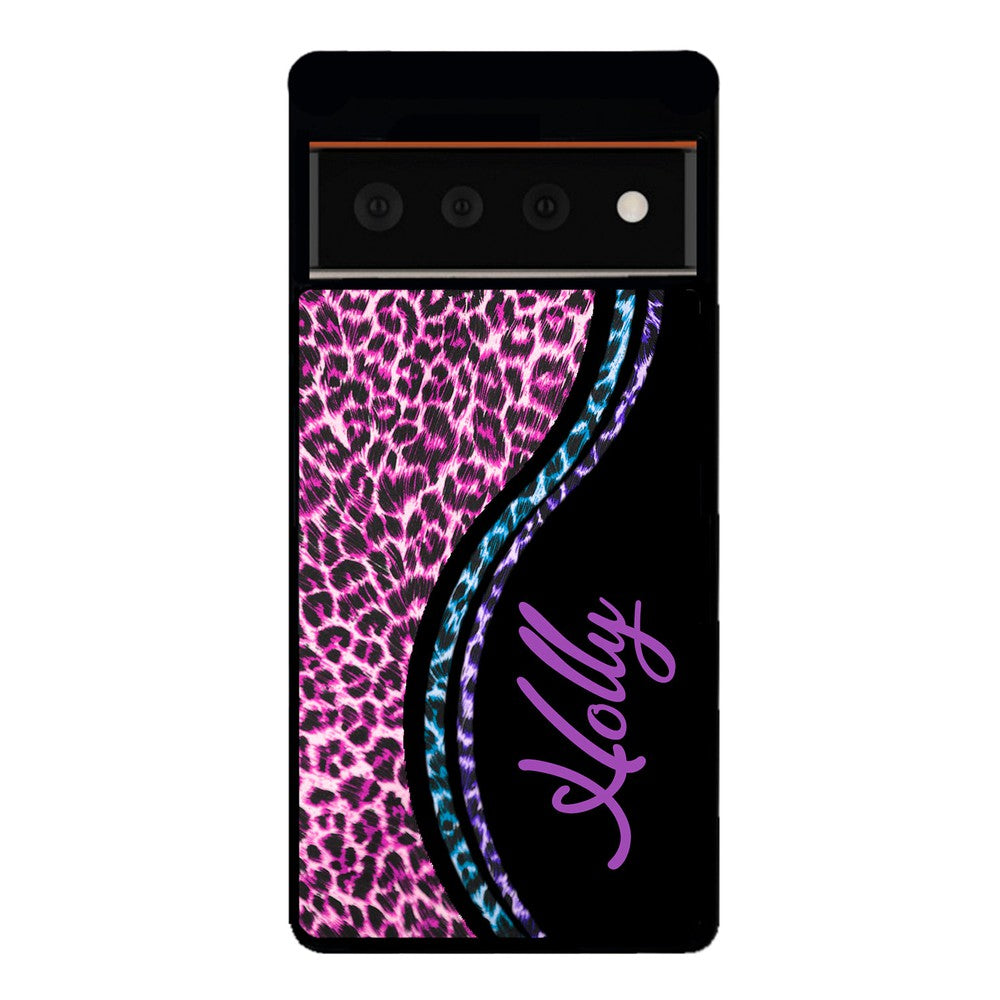 Colorful Leopard Curvy Personalized Google Phone Case