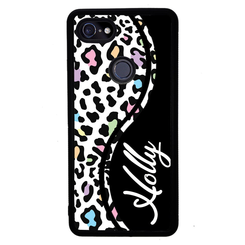 Colorful Cheetah Curvy Personalized Google Phone Case