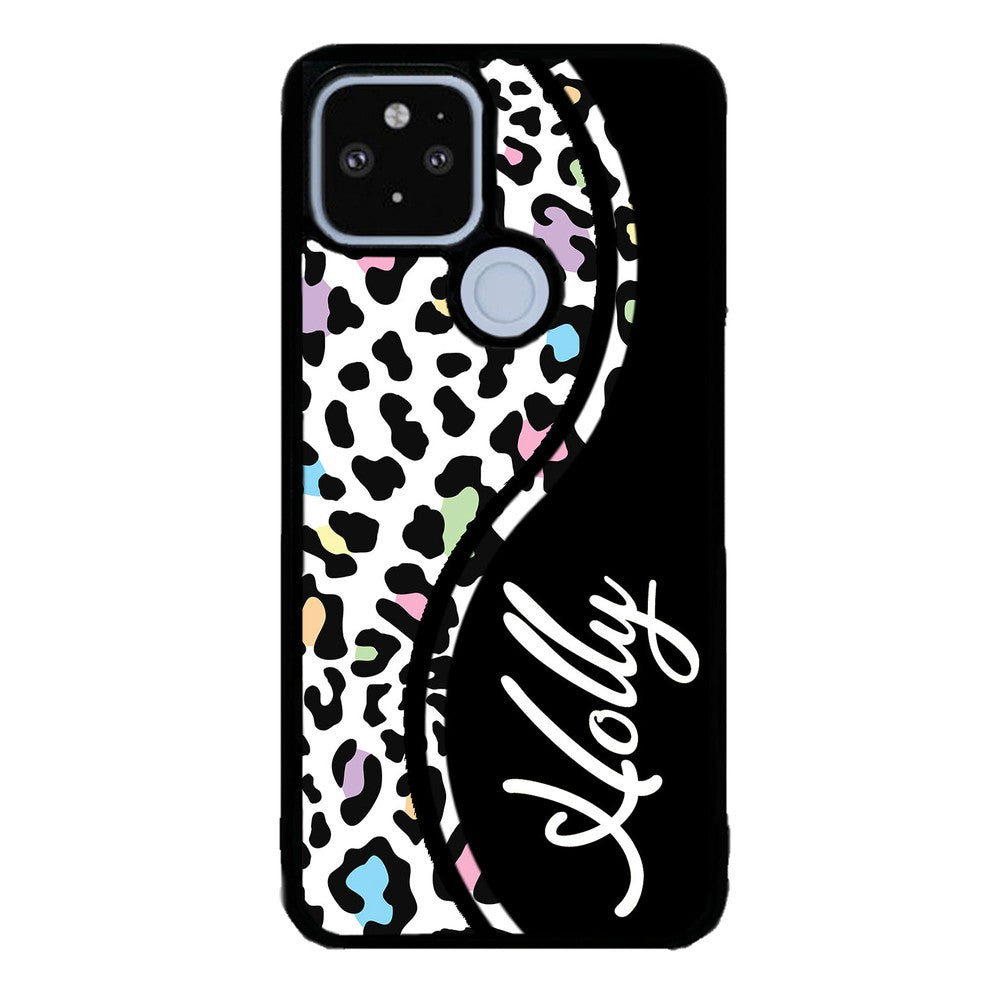 Colorful Cheetah Curvy Personalized Google Phone Case