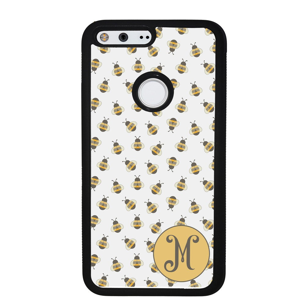 Cute Little Honey Bees Initial Google Phone Case