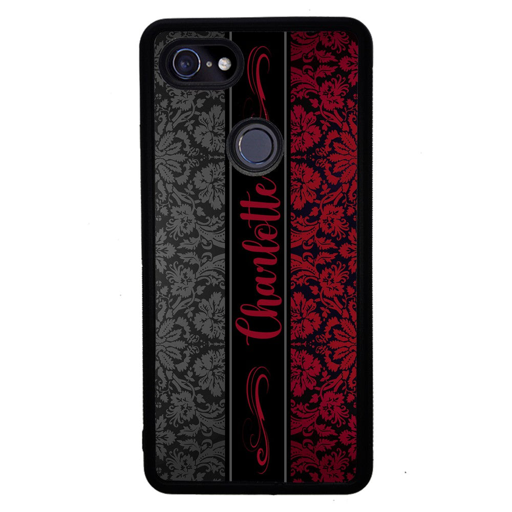 Red and Black Damask Personalized Google Phone Case