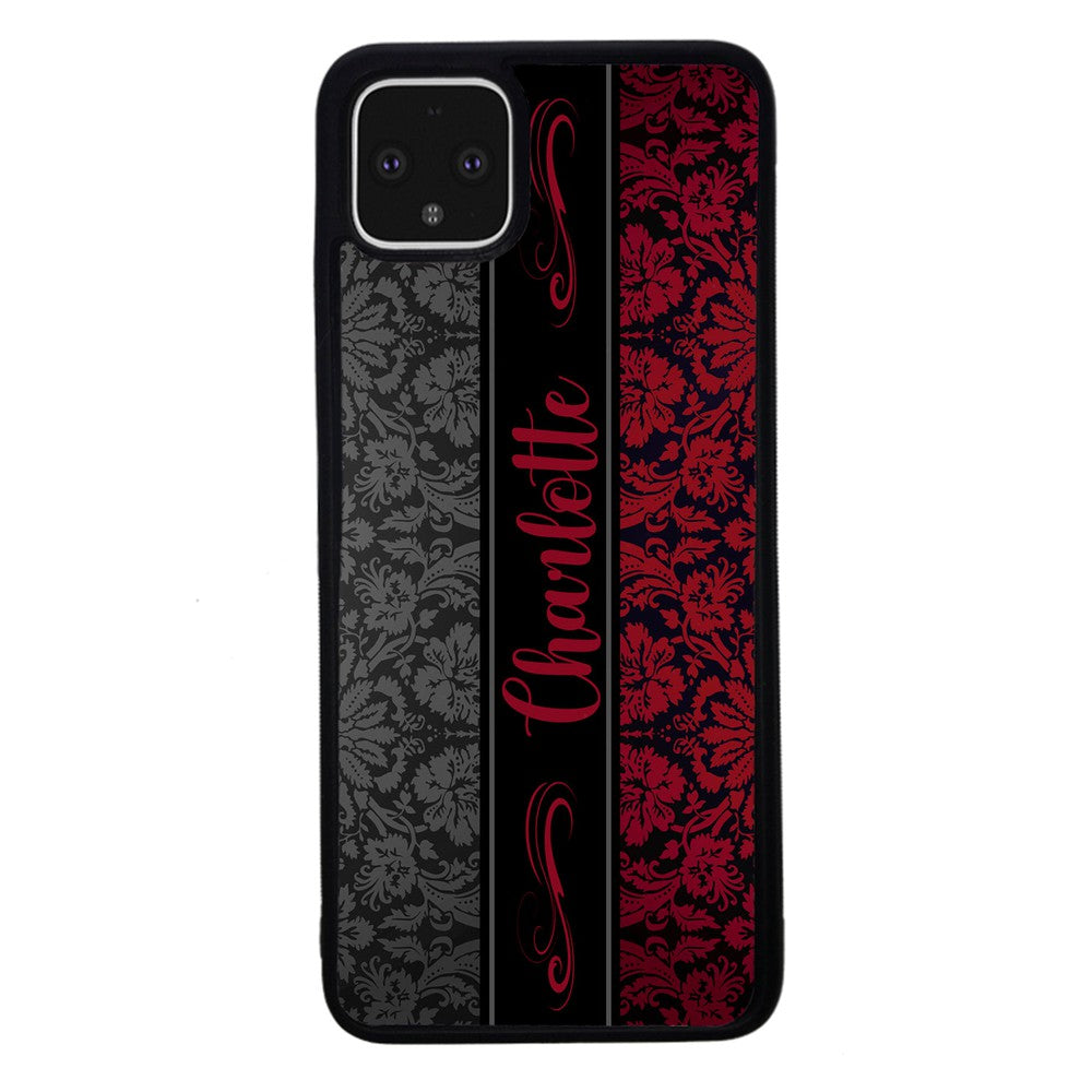 Red and Black Damask Personalized Google Phone Case