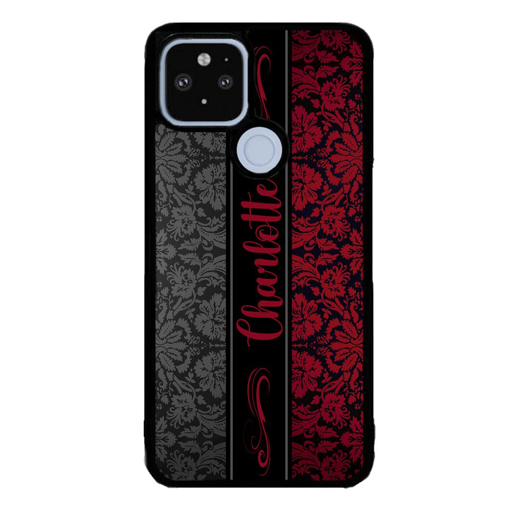 Red and Black Damask Personalized Google Phone Case