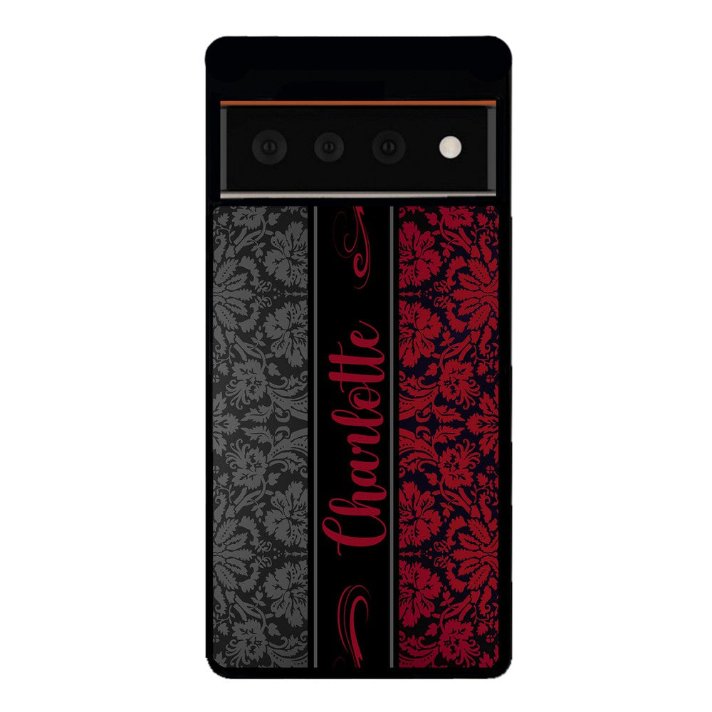 Red and Black Damask Personalized Google Phone Case