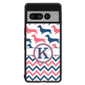 Dachshund Pink and Blue Chevron Personalized Google Phone Case