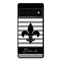 Fleur De Lis Personalized Gray Black Google Phone Case