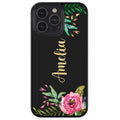 Vintage Flowers Golden Personalization Apple iPhone Case