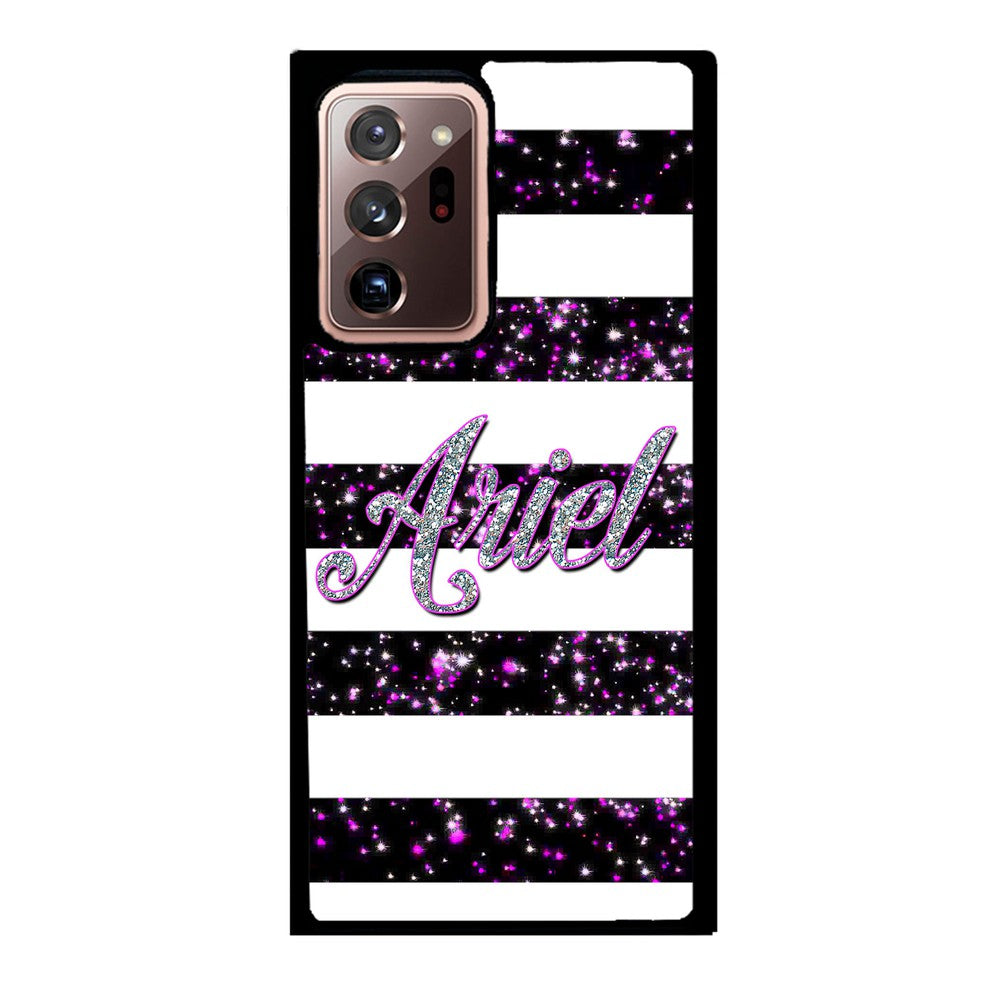 Purple Silver Glitter Bars Personalized Samsung Phone Case