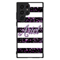 Purple Silver Glitter Bars Personalized Samsung Phone Case