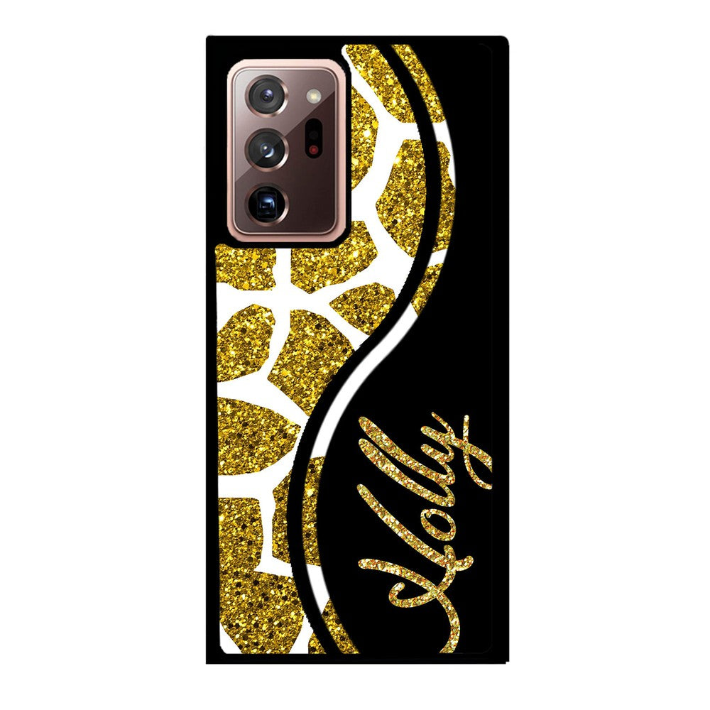 Gold Glitter Giraffe Curvy Personalized Samsung Phone Case