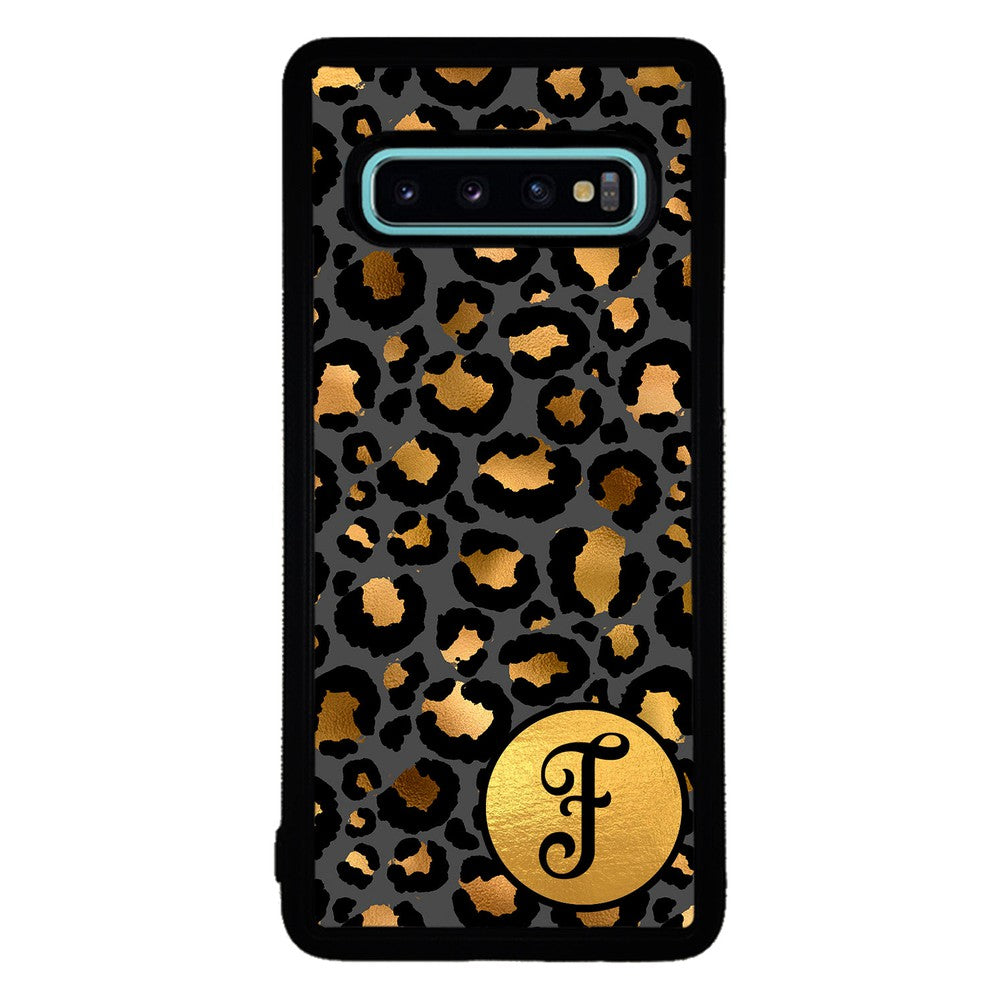 Gold Foil Leopard Skin Personalized Samsung Phone Case