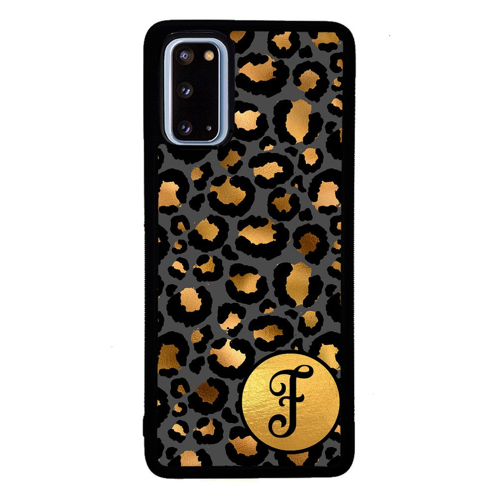 Gold Foil Leopard Skin Personalized Samsung Phone Case