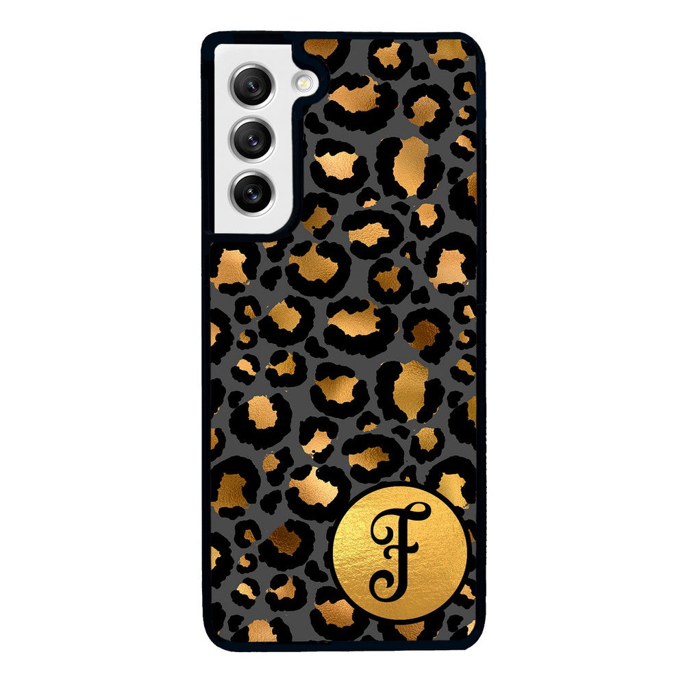 Gold Foil Leopard Skin Personalized Samsung Phone Case