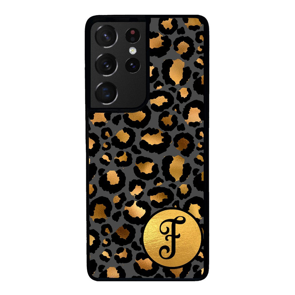 Gold Foil Leopard Skin Personalized Samsung Phone Case