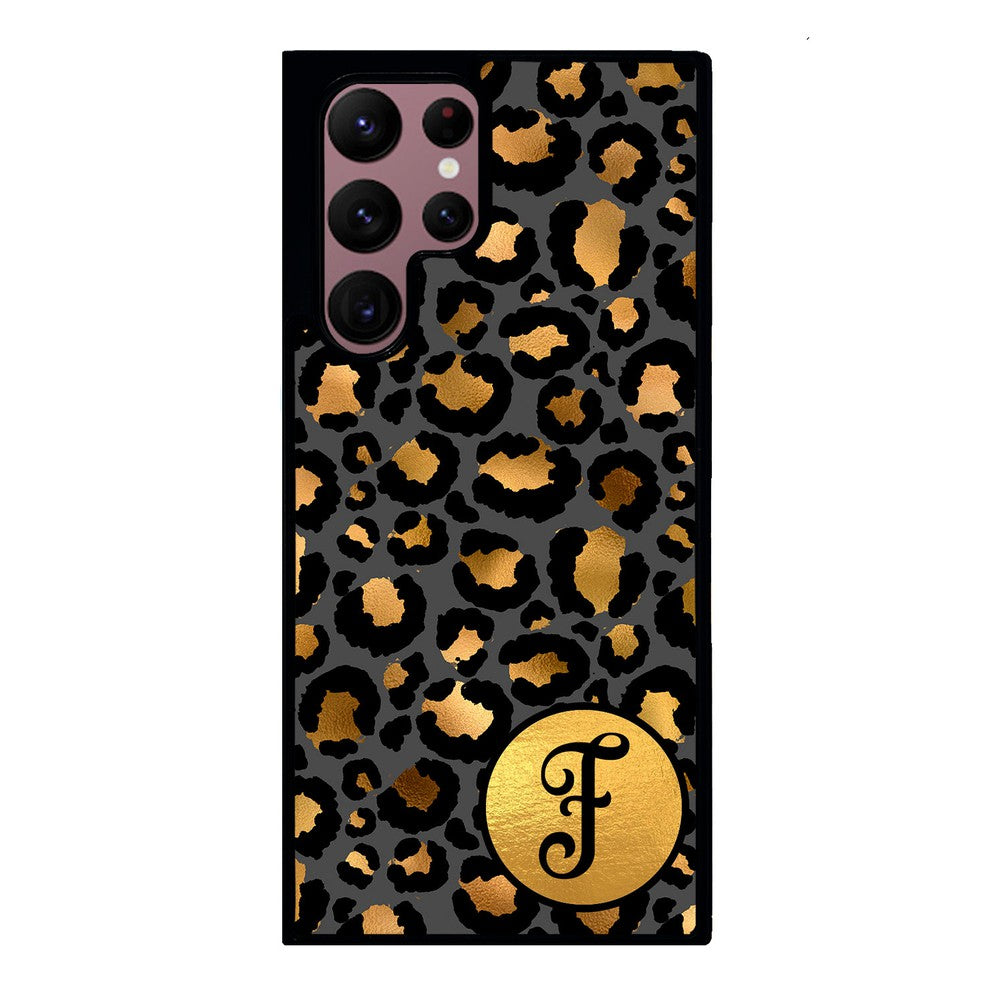 Gold Foil Leopard Skin Personalized Samsung Phone Case