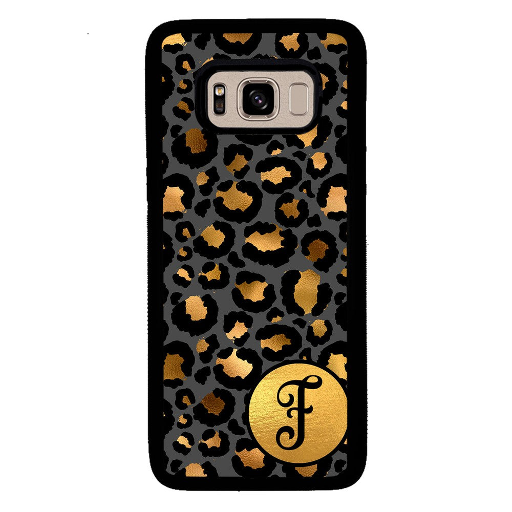 Gold Foil Leopard Skin Personalized Samsung Phone Case