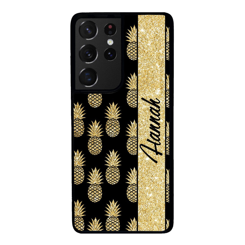 Golden Pineapples Personalized Samsung Phone Case
