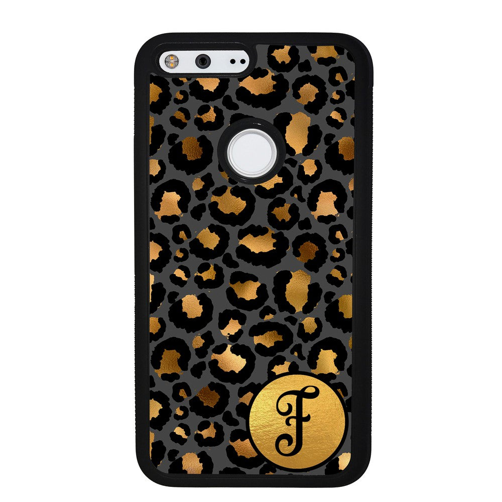 Gold Foil Leopard Skin Personalized Google Phone Case