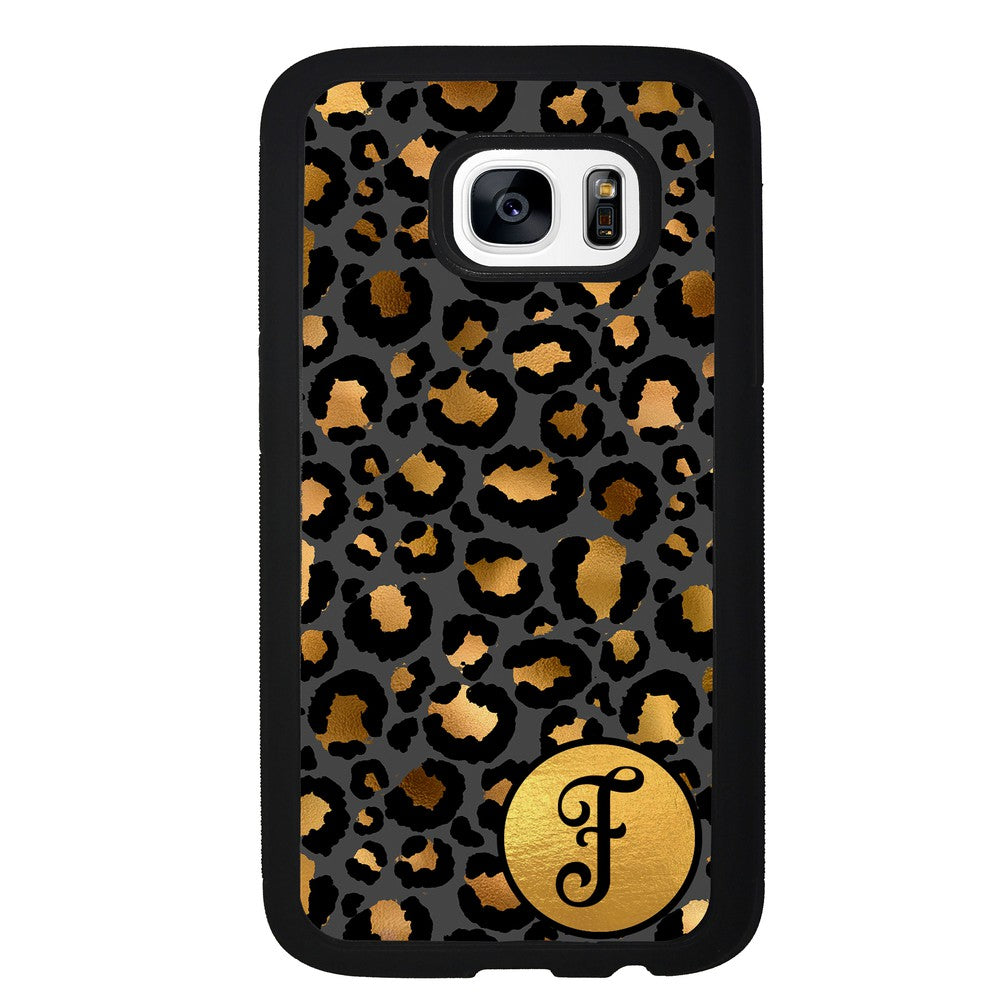Gold Foil Leopard Skin Personalized Samsung Phone Case