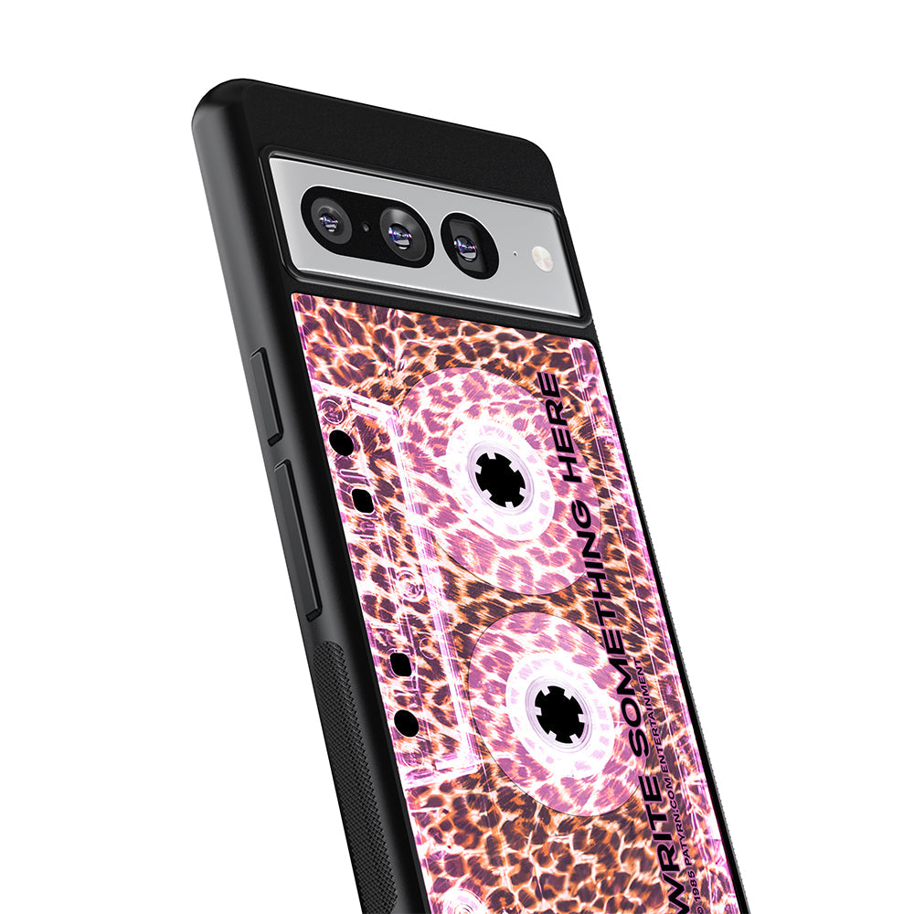 Leopard Skin Clear Pink Cassette Tape Personalized Google Phone Case