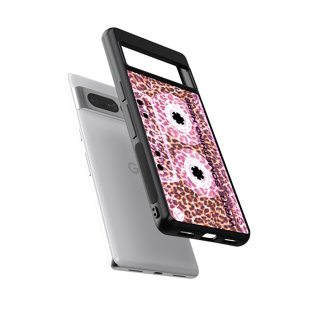Leopard Skin Clear Pink Cassette Tape Personalized Google Phone Case