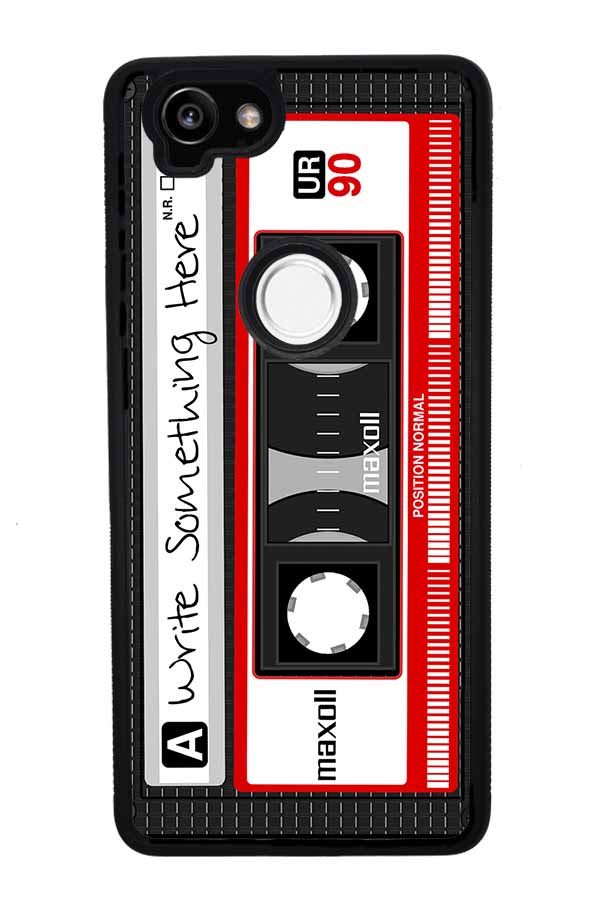 Cassette Tape Black and Red Personalized Google Phone Case