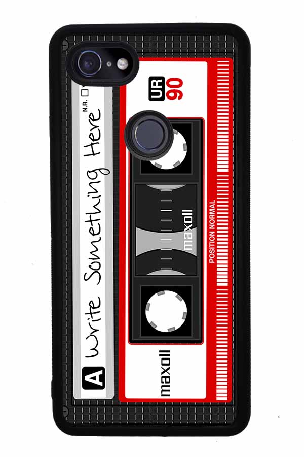 Cassette Tape Black and Red Personalized Google Phone Case