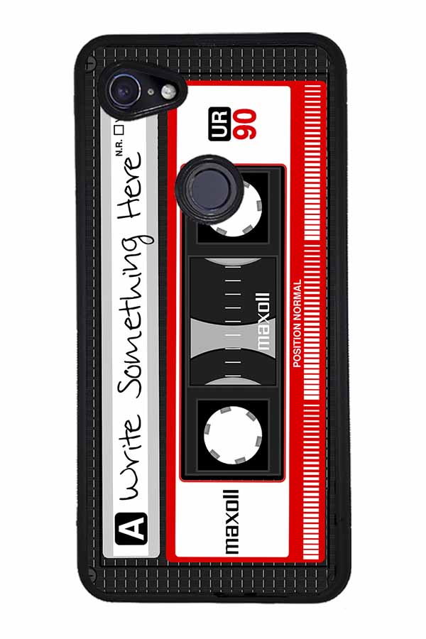 Cassette Tape Black and Red Personalized Google Phone Case