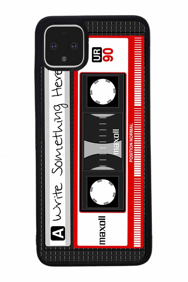Cassette Tape Black and Red Personalized Google Phone Case