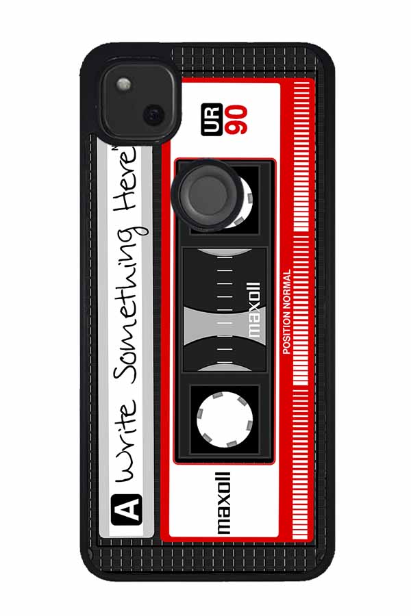Cassette Tape Black and Red Personalized Google Phone Case