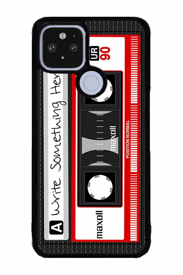 Cassette Tape Black and Red Personalized Google Phone Case