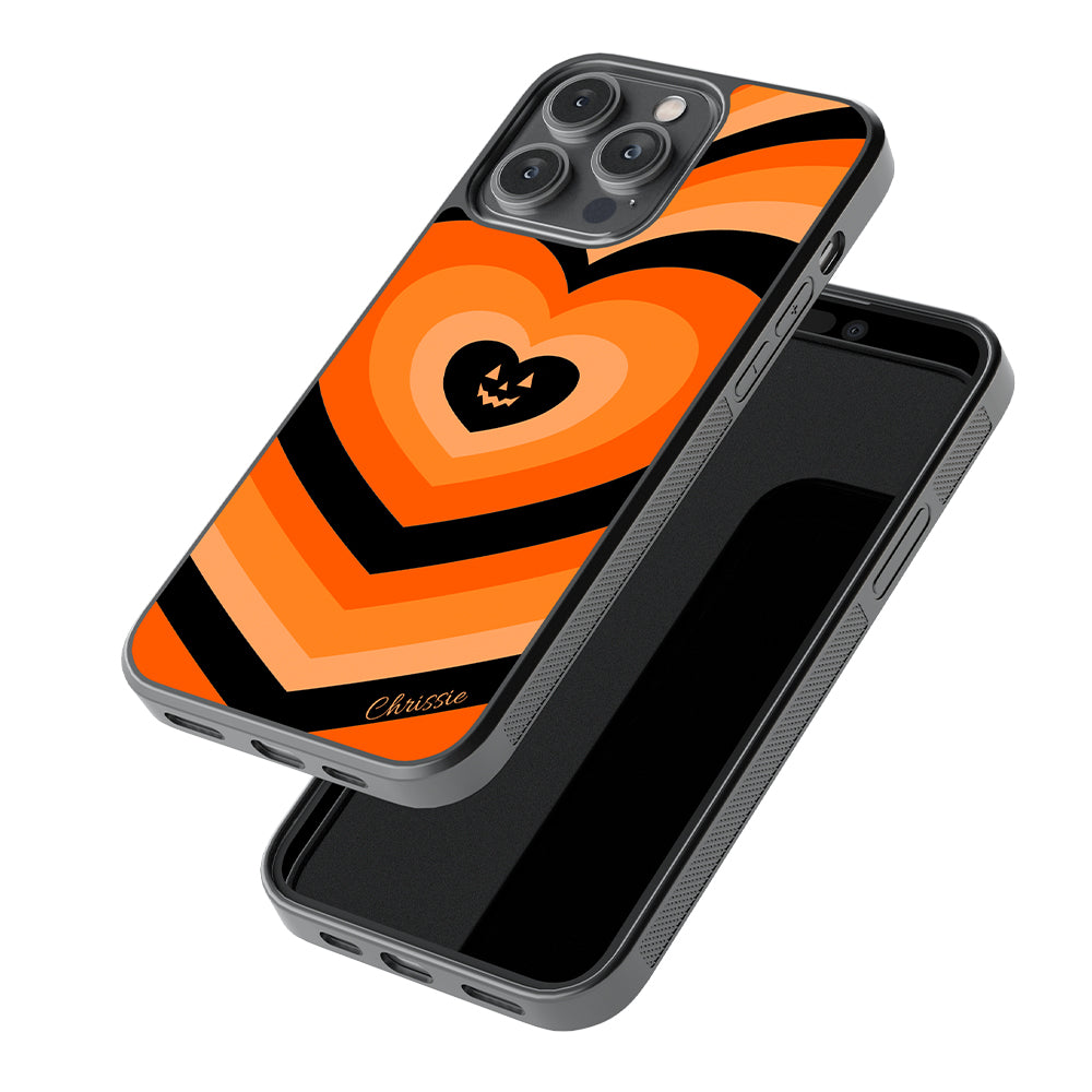 Halloween Hearts Pumpkin Personalized Apple iPhone Case