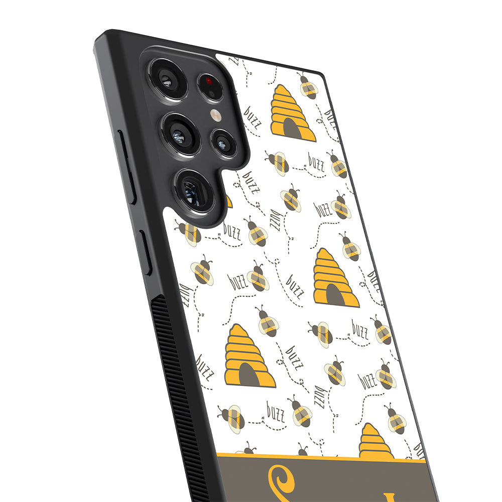 Honey Bee and Hive Personalized Samsung Phone Case