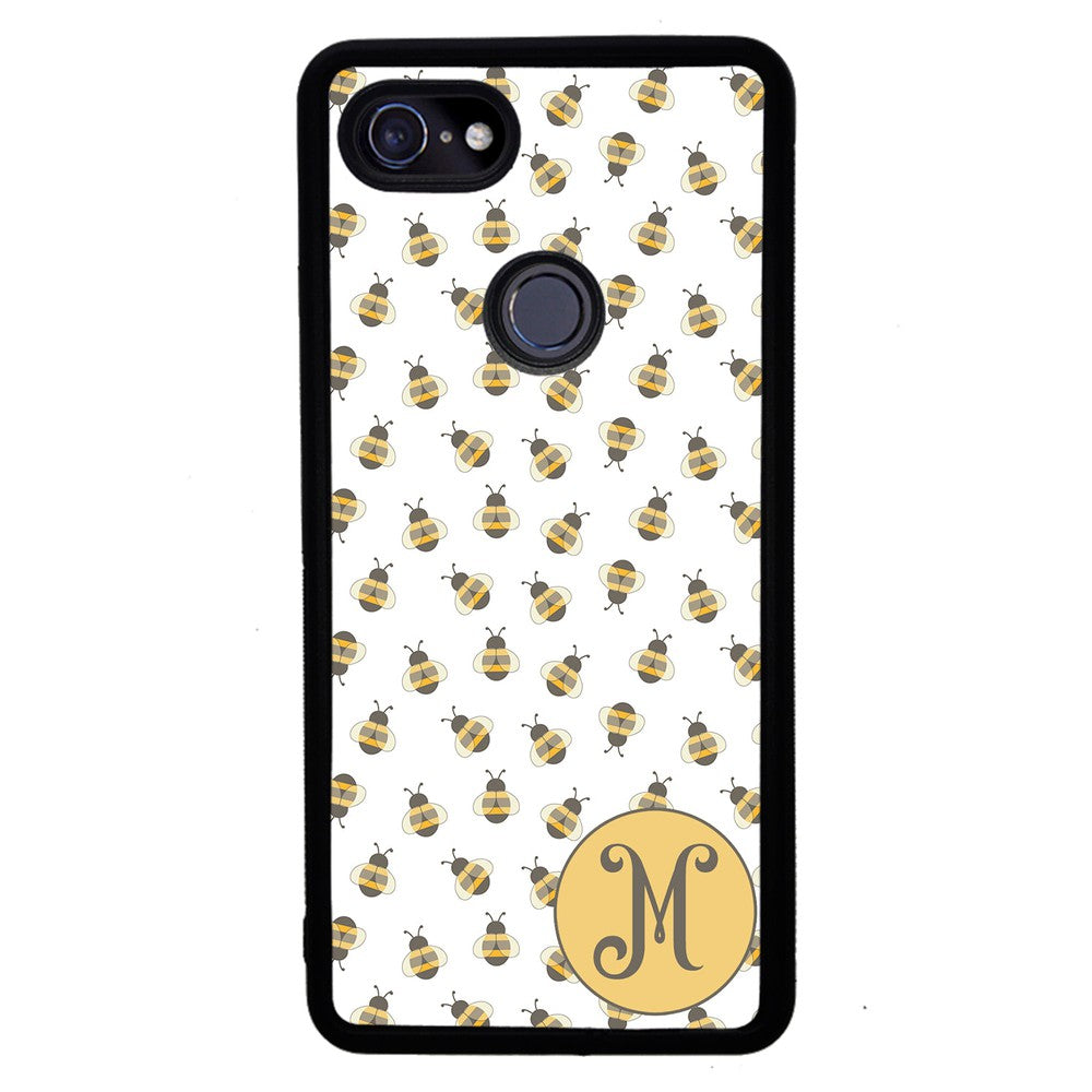 Cute Little Honey Bees Initial Google Phone Case