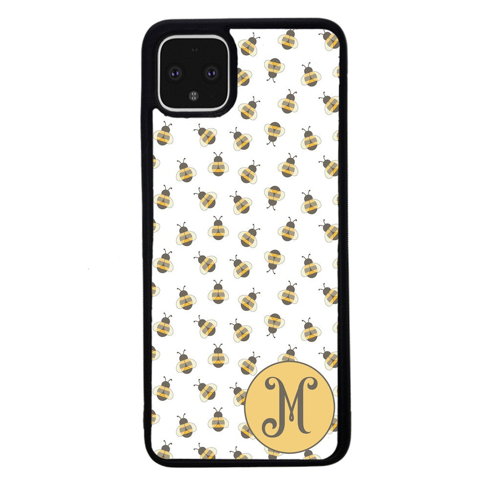 Cute Little Honey Bees Initial Google Phone Case