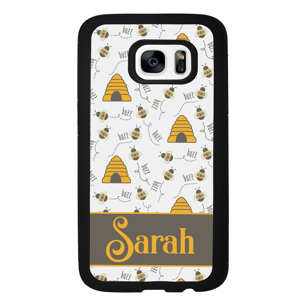 Honey Bee and Hive Personalized Samsung Phone Case