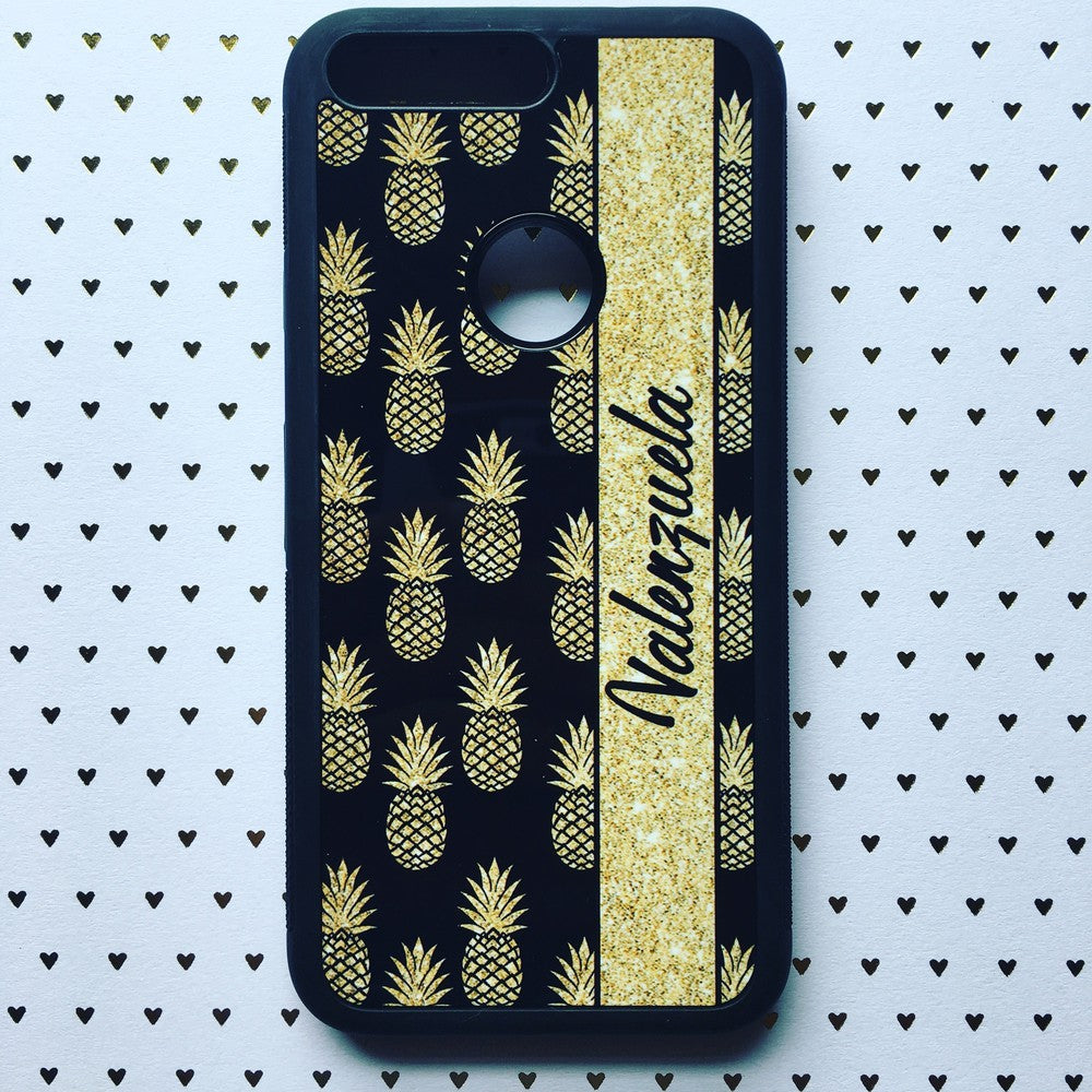 Golden Pineapples Personalized Google Phone Case