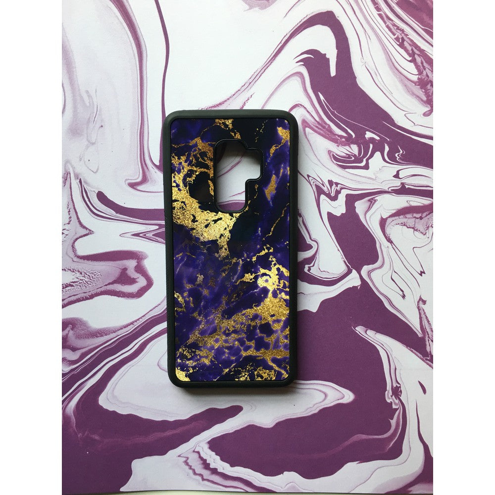 Purple and Gold Foil Marble Samsung Phone Case