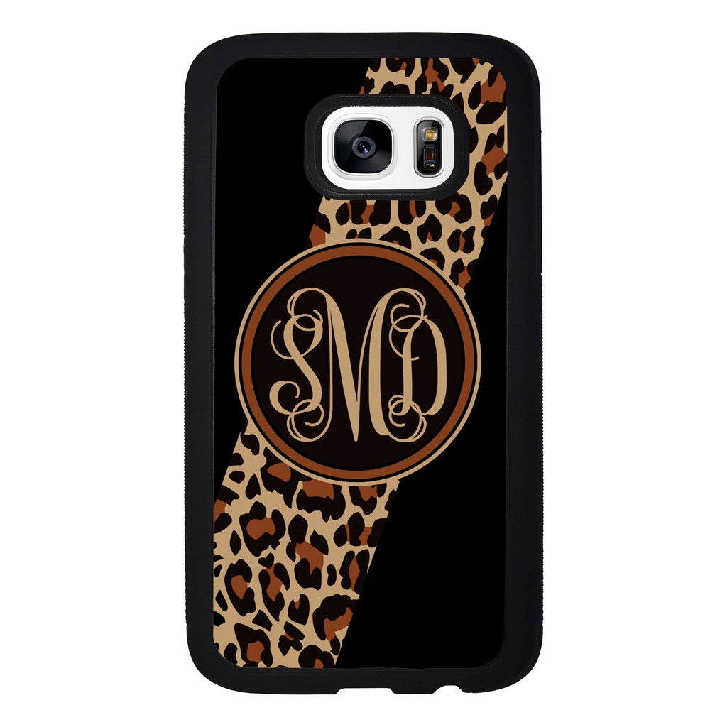 Leopard Animal Skin Script Monogram Samsung Phone Case