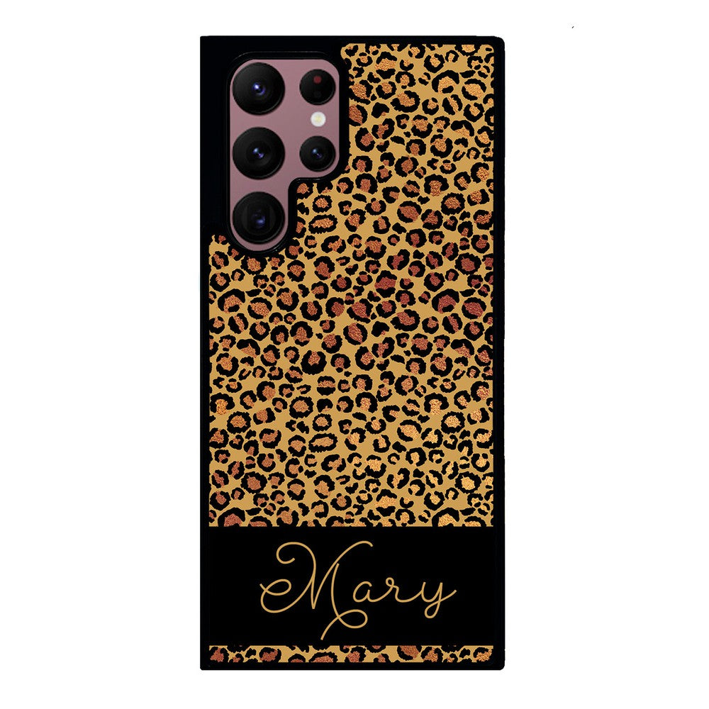 Leopard Skin Personalized Samsung Phone Case