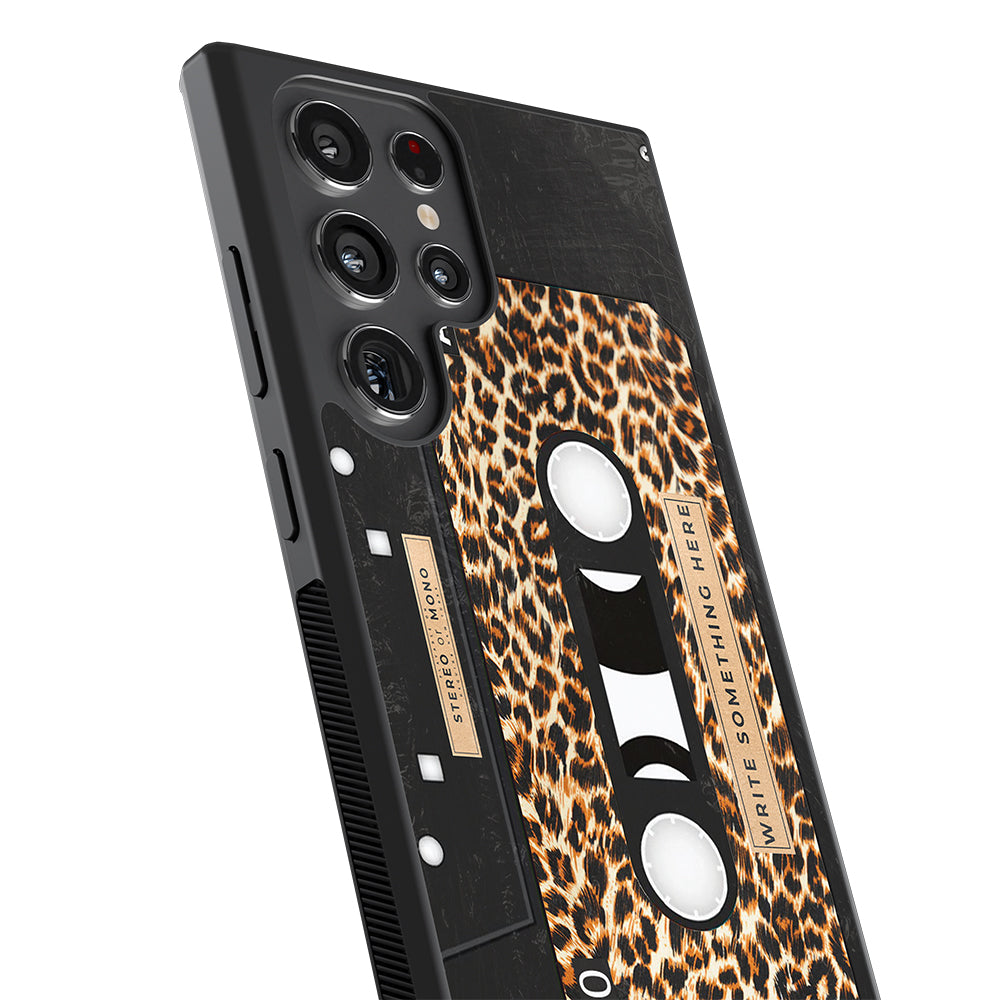 Leopard Skin Cassette Tape Personalized Samsung Phone Case
