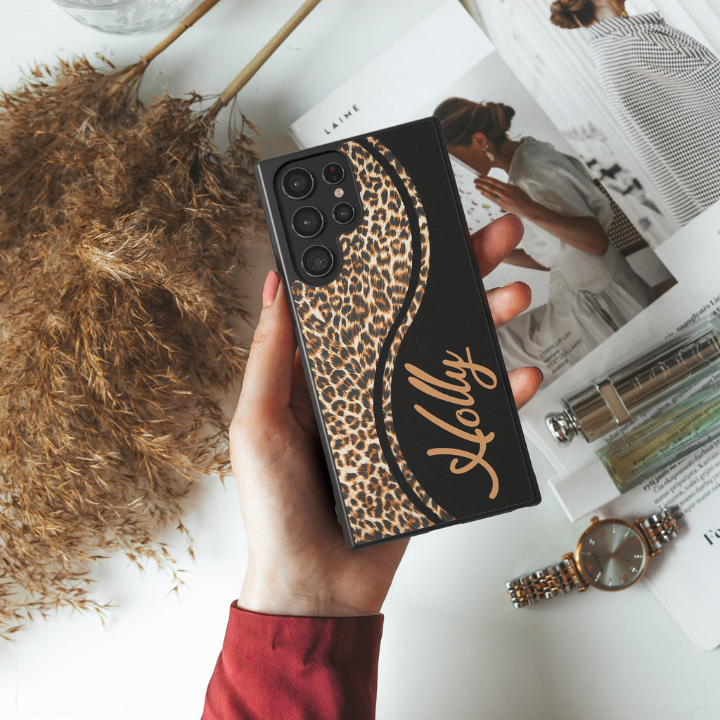 Leopard Curvy Personalized Samsung Phone Case
