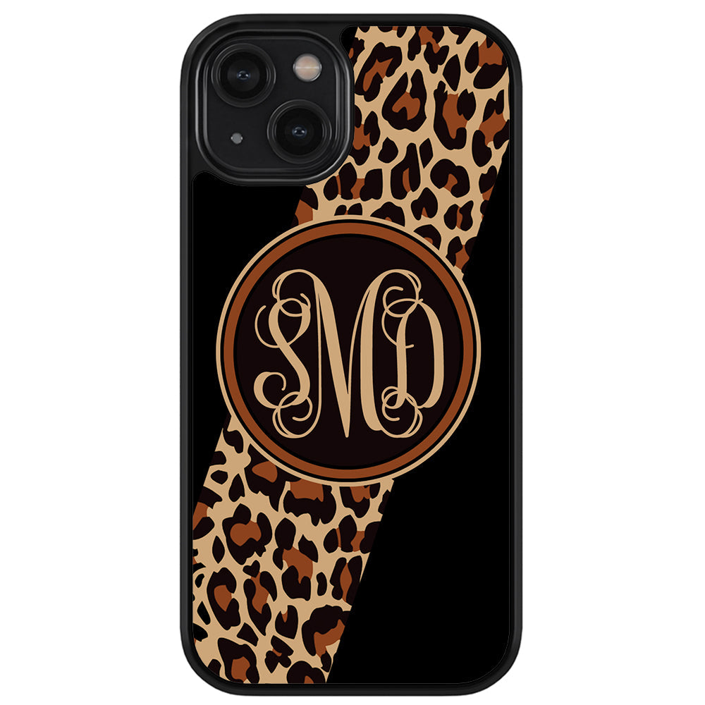 Leopard Animal Skin Script Monogram Apple iPhone Case
