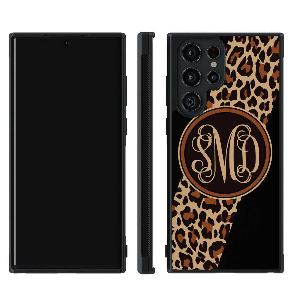 Leopard Animal Skin Script Monogram Samsung Phone Case
