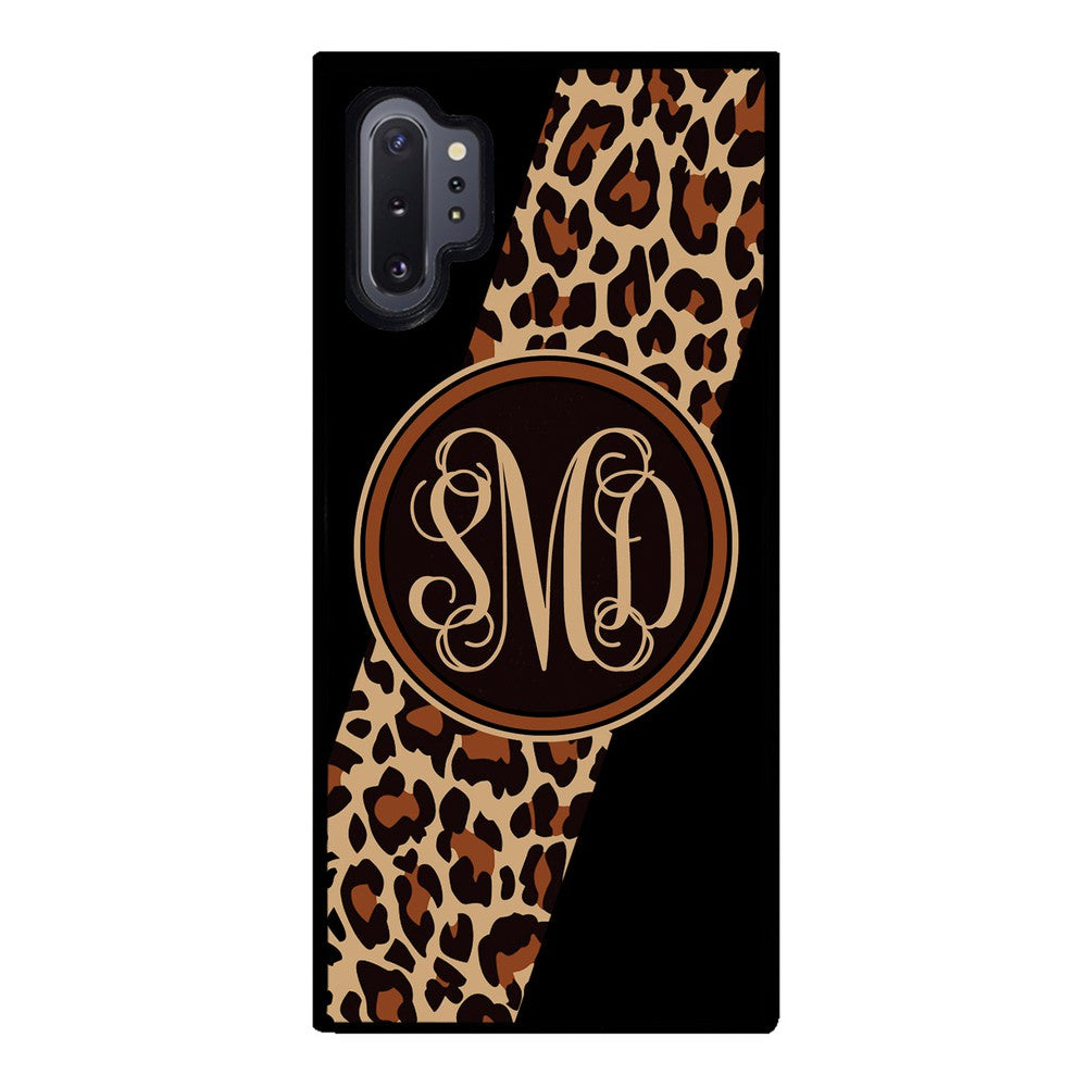 Leopard Animal Skin Script Monogram Samsung Phone Case