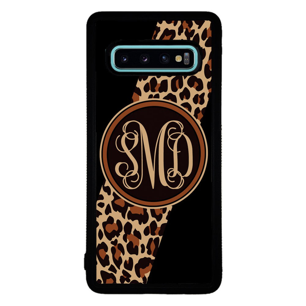 Leopard Animal Skin Script Monogram Samsung Phone Case