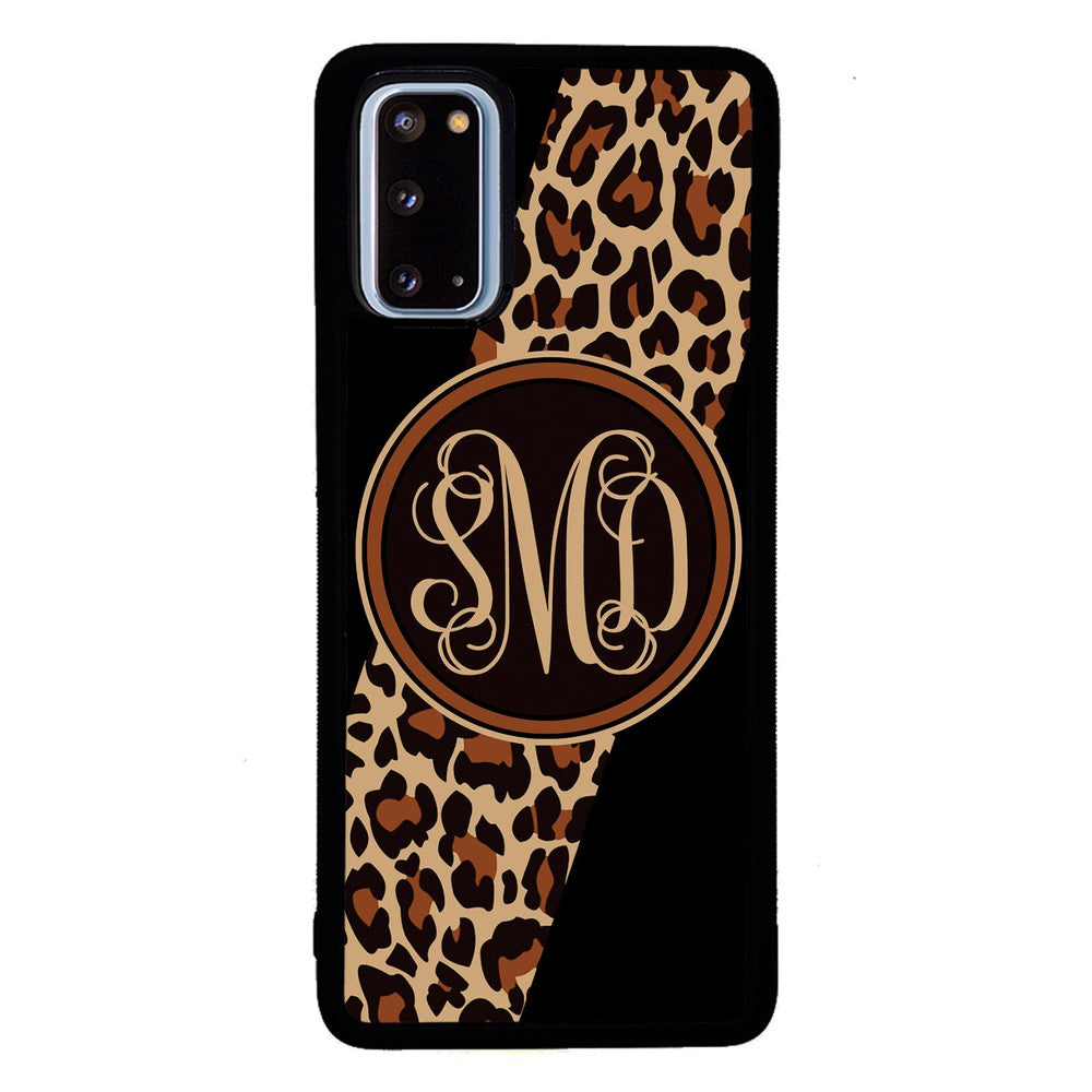 Leopard Animal Skin Script Monogram Samsung Phone Case