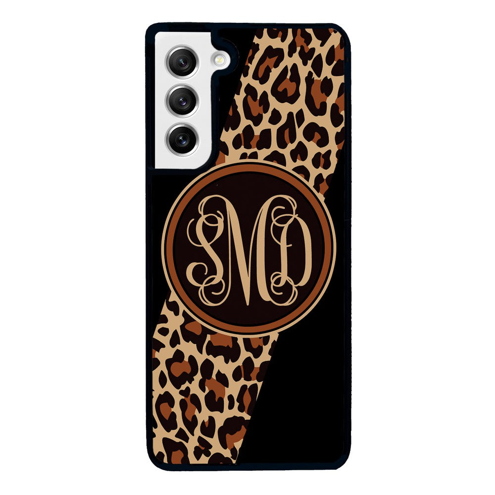 Leopard Animal Skin Script Monogram Samsung Phone Case