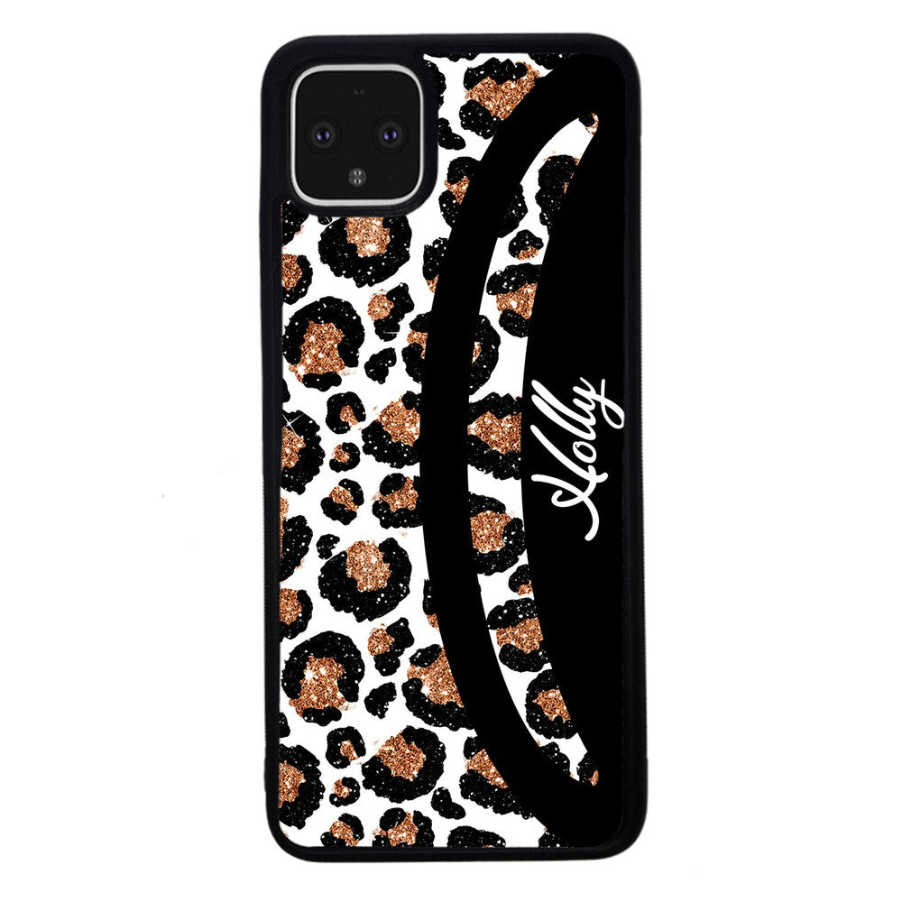 Leopard Moon Curve White and Gold Personalized Google Phone Case