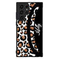 Leopard Moon Curve White and Gold Personalized Samsung Phone Case